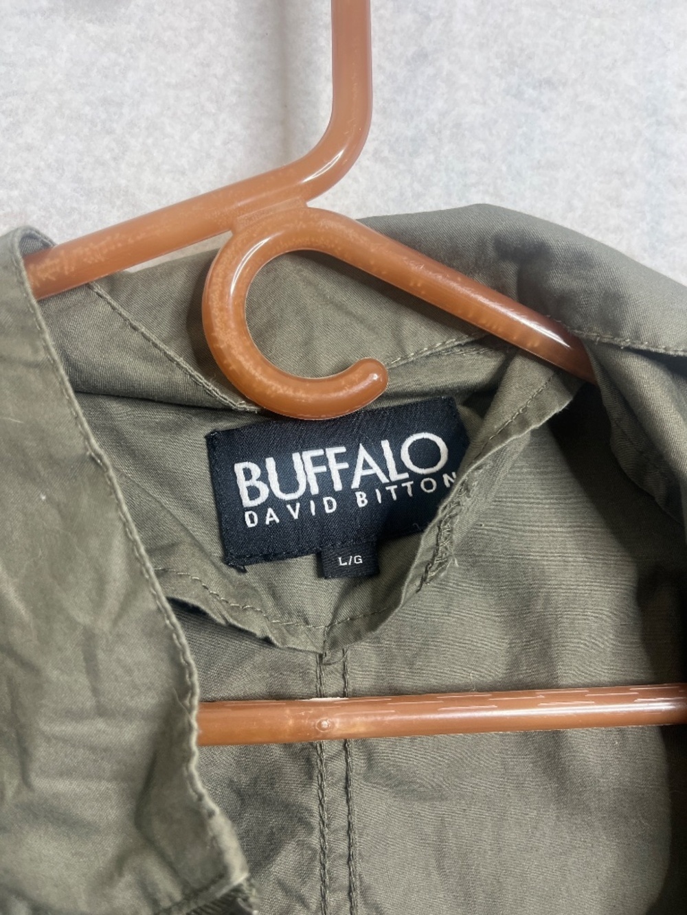 Buffalo David Bitton Olive Green Utility Jacket Lightweight Military Style Large - Picture 4 of 5